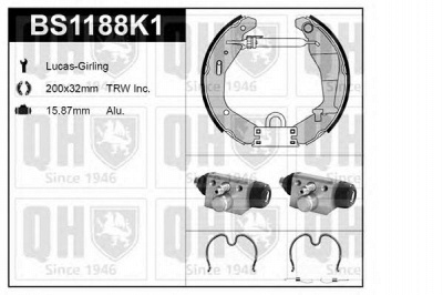 QUINTON HAZELL bs1188k1 -  Комплект тормозов, барабанный тормозной механизм
